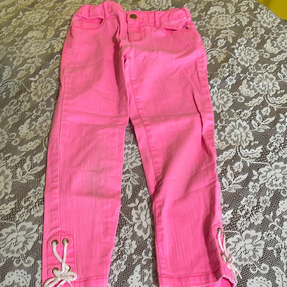 Girls Pink light denim slacks